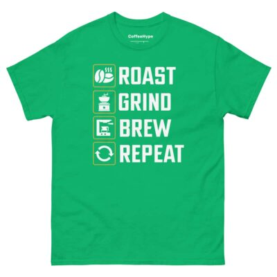 Roast Grind Brew Repeat T-Shirt