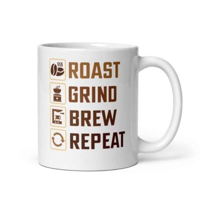 Roast Grind Brew Repeat Mug