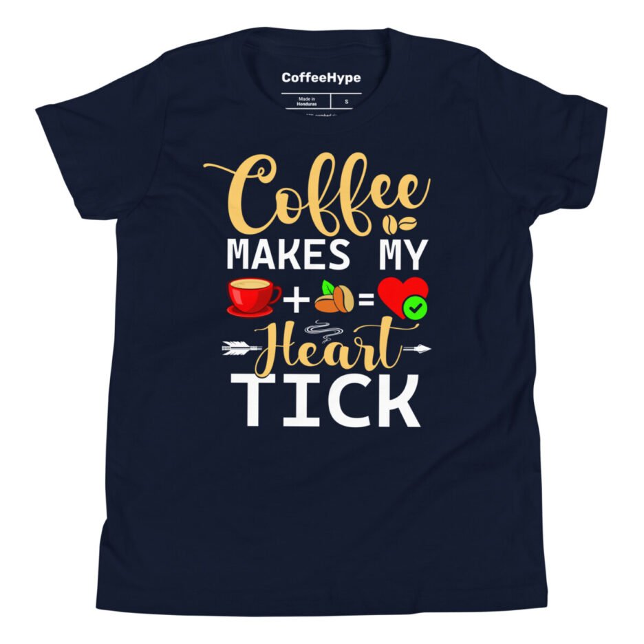 Coffee Makes My Heart Tick Kids T-Shirt